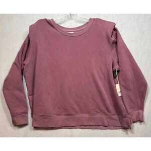 a.n.a Crew Neck Sweatshirt Padded Shoulders Western Rose Pink Womens Size 2X NWT